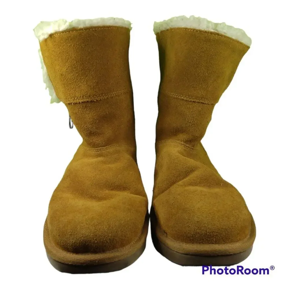 Koolaburra By Ugg Aribel Short Faux Fur Lined Suede Winter Boots Size 7